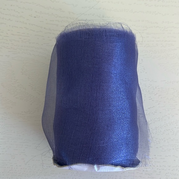 Roll of White Tulle and Roll Purple Decorative Scarfing - Picture 2 of 8